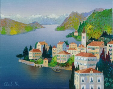 Malerei mit dem Titel "Lac de Côme - Varen…" von Bernard Ambielle, Original-Kunstwerk