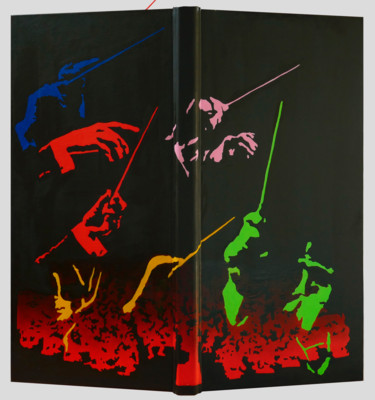 Chef d'orchestre (dos) Peinture intitulée "Chef d'orchestre (d…" par Bernard Amiot, Œuvre d'art originale, Huile