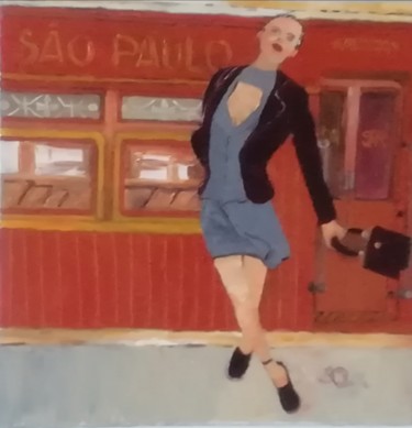 Peinture intitulée "Take the SPR train" par Bernard Beneito, Œuvre d'art originale, Huile