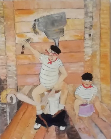 Peinture intitulée "What's going on Dad…" par Bernard Beneito, Œuvre d'art originale, Huile