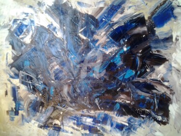 Peinture intitulée "bleus" par Bb, Œuvre d'art originale