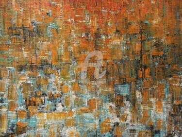 Peinture intitulée "bleu Orange" par Bb, Œuvre d'art originale, Huile