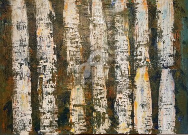 Painting titled "colonnes blanches" by Bb, Original Artwork, Oil