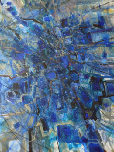 Peinture intitulée "pierres bleues" par Bernard Chatel, Œuvre d'art originale, Acrylique Monté sur Châssis en bois