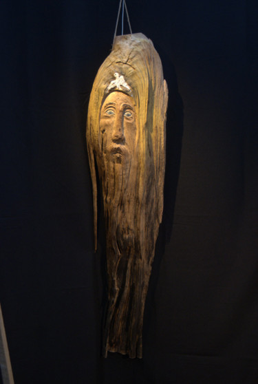 Sculpture intitulée "Saint François (reg…" par Bernard Chenu, Œuvre d'art originale, Bois