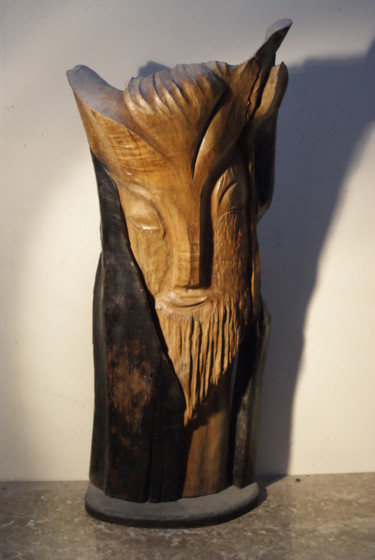 Sculpture intitulée "Le Faune" par Bernard Chenu, Œuvre d'art originale, Bois