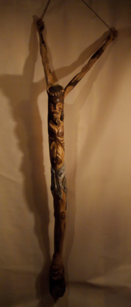 Sculpture titled "christ" by Bernard Chenu, Original Artwork, Wood