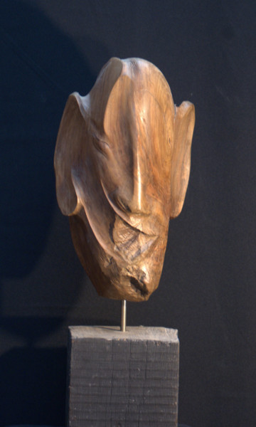 Sculptuur getiteld "Parole" door Bernard Chenu, Origineel Kunstwerk, Hout