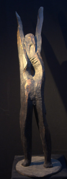 Sculpture intitulée "L'Homme qui tombe (…" par Bernard Chenu, Œuvre d'art originale, Bois