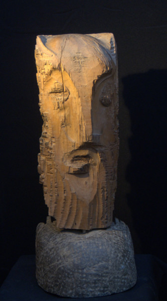 Sculpture intitulée "Le Guerrier Décapité" par Bernard Chenu, Œuvre d'art originale, Bois