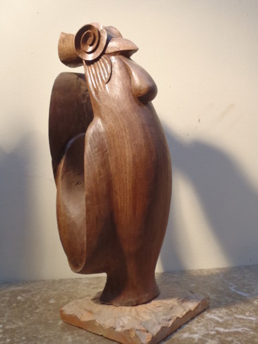 Sculpture titled "Coq" by Bernard Chenu, Original Artwork, Wood