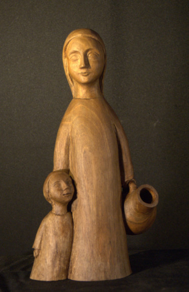 Artisanat intitulée "La dame et l'enfant" par Bernard Chenu, Œuvre d'art originale