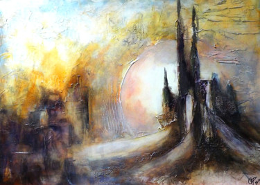 Painting titled "cathédrale.3" by Bernard Chopin, Original Artwork, Acrylic