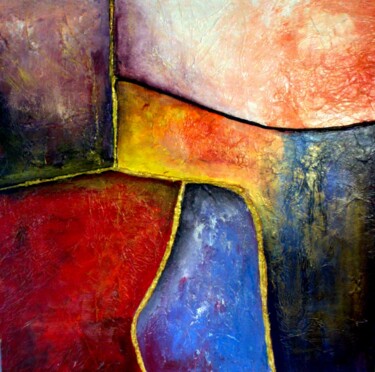 Peinture intitulée "eruption-60x60.jpg" par Bernard Courtalon (courtaloni), Œuvre d'art originale, Acrylique