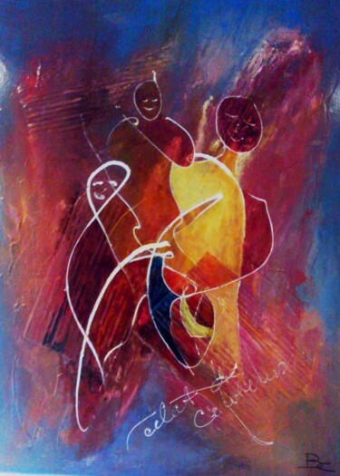 Malerei mit dem Titel "Euphorie de couleurs" von Bernard Courtalon (courtaloni), Original-Kunstwerk, Acryl