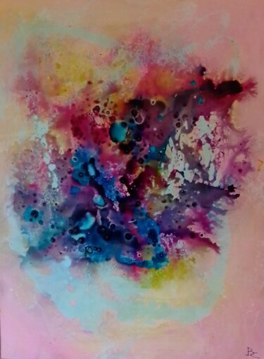 Peinture intitulée "Mixage de couleurs" par Bernard Courtalon (courtaloni), Œuvre d'art originale, Encre