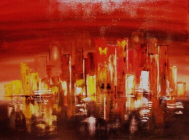 Painting titled "Urbanisme" by Bernard Courtalon (courtaloni), Original Artwork, Oil