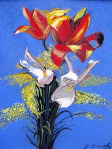 Painting titled "bouquet de Lys N°…" by Bernard Danel, Original Artwork, Other