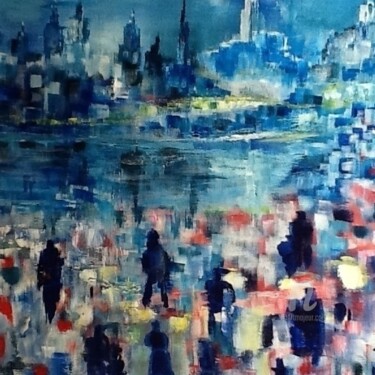 Peinture intitulée "Regardes la ville" par Bernard Deboeuf, Œuvre d'art originale, Acrylique