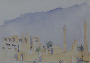 Peinture intitulée "Karnak" par Bernard Dianoux, Œuvre d'art originale, Aquarelle