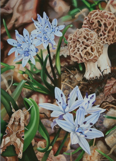 Peinture intitulée "Trésors du printemps" par Bernard Domange, Œuvre d'art originale, Huile