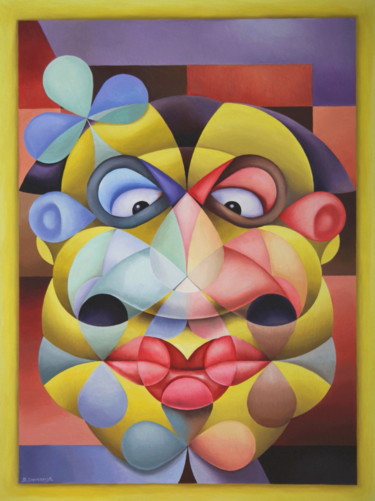 绘画 标题为“Figure géométrique…” 由Bernard Domange, 原创艺术品, 油