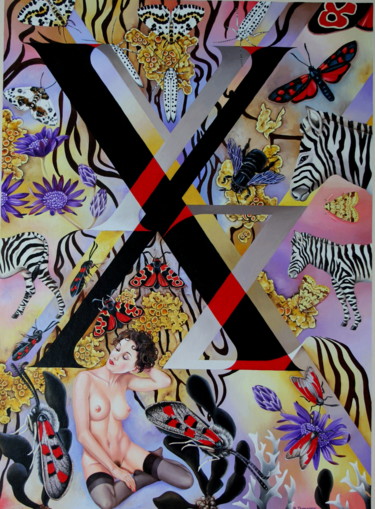 Peinture intitulée "Abécédaire "X,Y, Z"" par Bernard Domange, Œuvre d'art originale, Huile