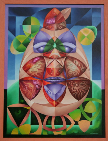 Peinture intitulée "Fig. géométrique 1:…" par Bernard Domange, Œuvre d'art originale, Huile