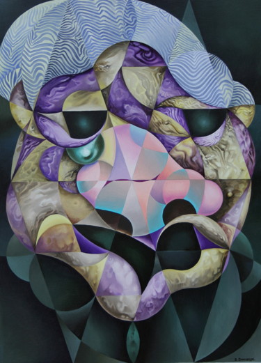 Peinture intitulée "Fig. géométrique 11…" par Bernard Domange, Œuvre d'art originale, Huile