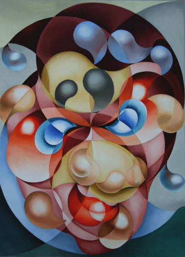 Peinture intitulée "Tout chamboulé* !/…" par Bernard Domange, Œuvre d'art originale, Huile