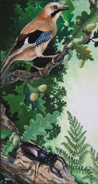 Vieux chênes Peinture intitulée "Vieux chênes" par Bernard Domange, Œuvre d'art originale, Acrylique