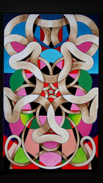 Intermède géométrique: "Pentagonale" Peinture intitulée "Intermède géométriq…" par Bernard Domange, Œuvre d'art originale, Acrylique