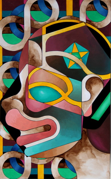 Peinture intitulée "Intermède géométriq…" par Bernard Domange, Œuvre d'art originale, Acrylique