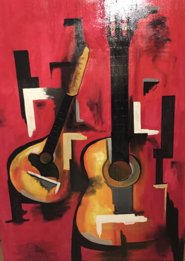 Картина под названием "son et son" - Bernard Donnat, Подлинное произведение искусства, Масло Установлен на Деревянная рама д…