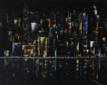 Painting titled "Reflets contrastes" by Bernard Douay, Original Artwork, Oil