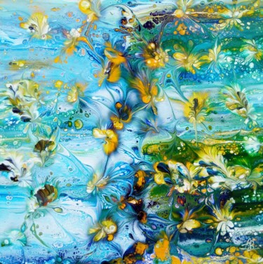 Painting titled "Vie aquatique" by Bernard Drai, Original Artwork, Acrylic