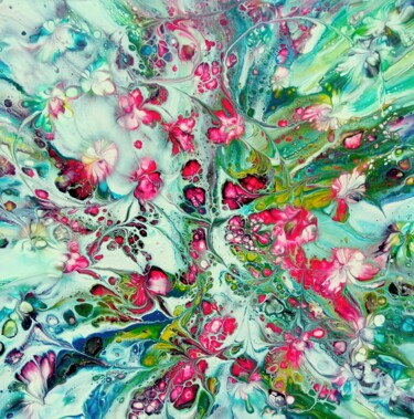 Painting titled "Vortex floral" by Bernard Drai, Original Artwork, Acrylic
