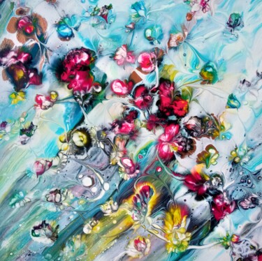 Peinture intitulée "Envolée florale" par Bernard Drai, Œuvre d'art originale, Acrylique