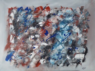 Painting titled "compression" by Bernard Dubord, Original Artwork, Acrylic Mounted on Wood Stretcher frame