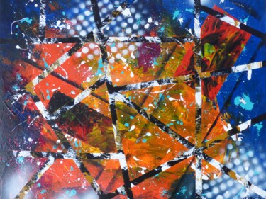 Painting titled "Chaos spatial" by Bernard Dubord, Original Artwork, Acrylic Mounted on Wood Stretcher frame