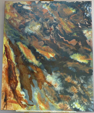Painting titled "terre" by Bernard Dubord, Original Artwork, Acrylic Mounted on Wood Stretcher frame