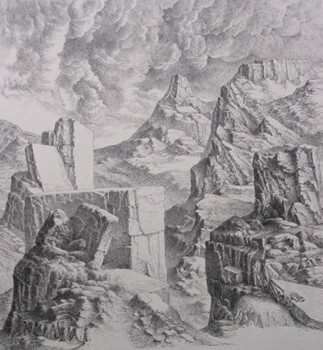 Pittura intitolato "Rocks 2" da Bernard Dumaine, Opera d'arte originale