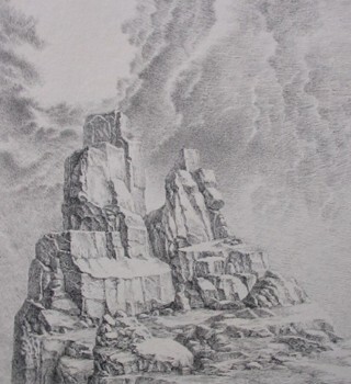 Pittura intitolato "Rocks 4" da Bernard Dumaine, Opera d'arte originale