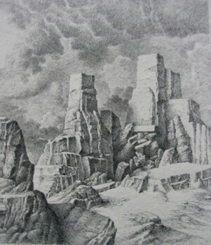 Painting titled "Rocks 10" by Bernard Dumaine, Original Artwork