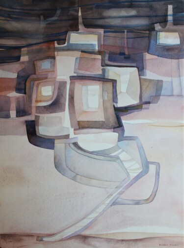 Malarstwo zatytułowany „A21 - Habitacle” autorstwa Bernard Foucher, Oryginalna praca, Akwarela