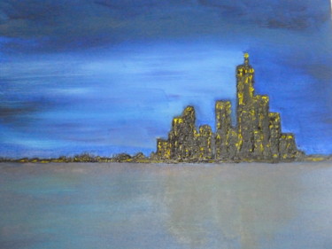 Peinture intitulée "Vent d'est, mer cal…" par Bernard Fournet, Œuvre d'art originale, Huile