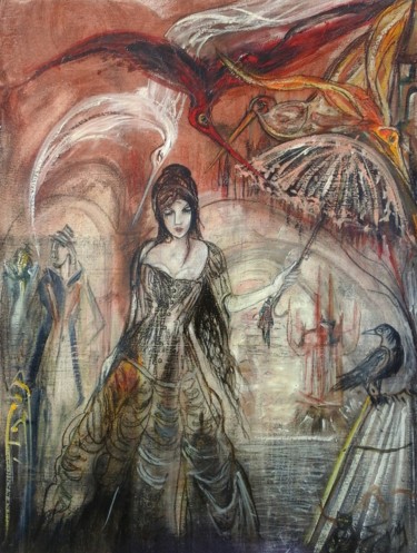 Pittura intitolato "To the manor of Lad…" da Sam De Beauregard, Opera d'arte originale, Gouache