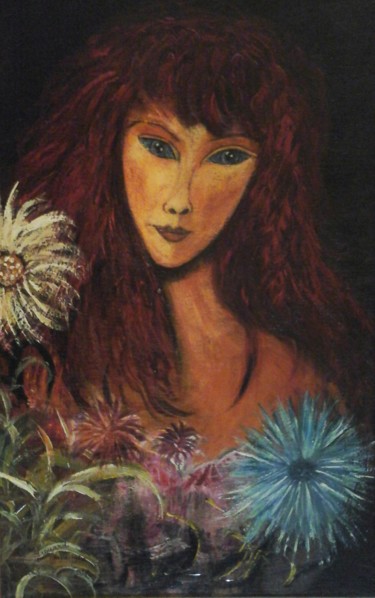 Malerei mit dem Titel "THE  BEAUTIFUL IRIS…" von Sam De Beauregard, Original-Kunstwerk, Gouache