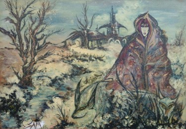 Pintura titulada "DANS LE FROID AVEC…" por Sam De Beauregard, Obra de arte original, Gouache