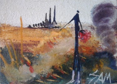 Malerei mit dem Titel "LA GRANDE TIGE" von Sam De Beauregard, Original-Kunstwerk, Gouache